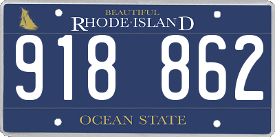 RI license plate 918862