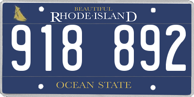RI license plate 918892