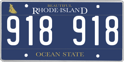 RI license plate 918918