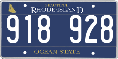 RI license plate 918928