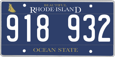 RI license plate 918932
