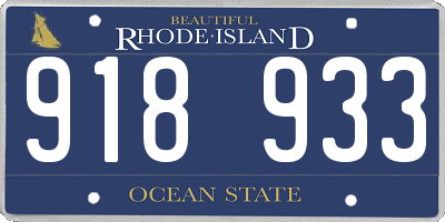 RI license plate 918933