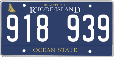 RI license plate 918939