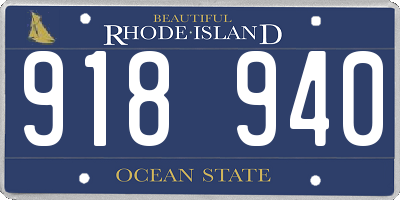 RI license plate 918940