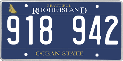 RI license plate 918942