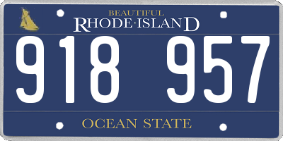 RI license plate 918957