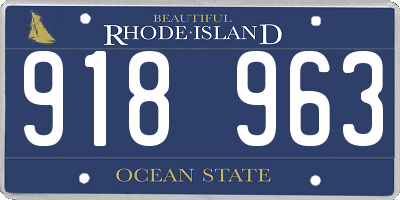RI license plate 918963
