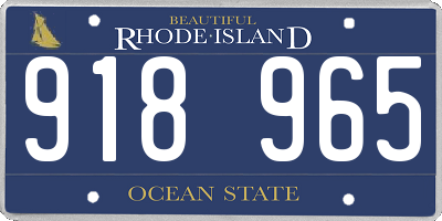 RI license plate 918965