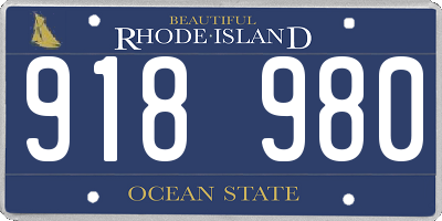 RI license plate 918980