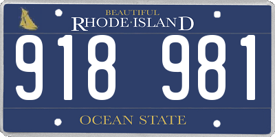 RI license plate 918981