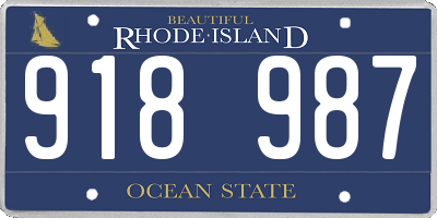 RI license plate 918987