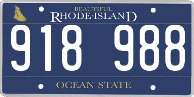 RI license plate 918988