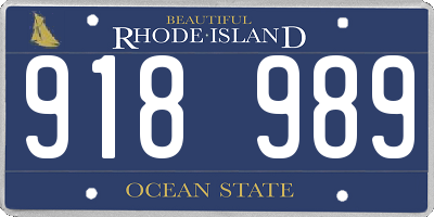 RI license plate 918989