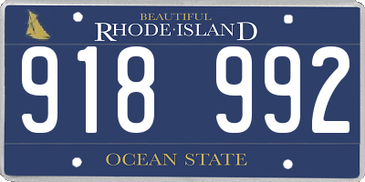 RI license plate 918992