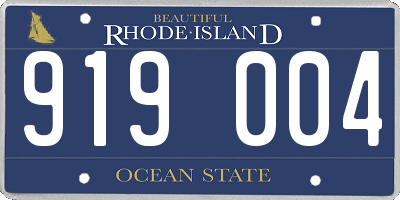 RI license plate 919004