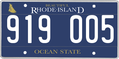 RI license plate 919005