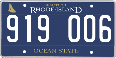 RI license plate 919006