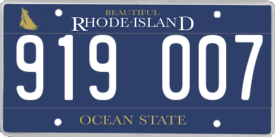 RI license plate 919007
