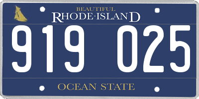 RI license plate 919025