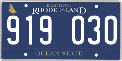 RI license plate 919030