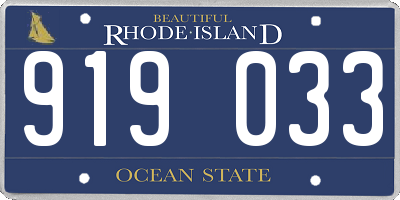 RI license plate 919033