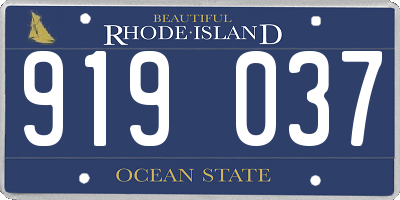 RI license plate 919037
