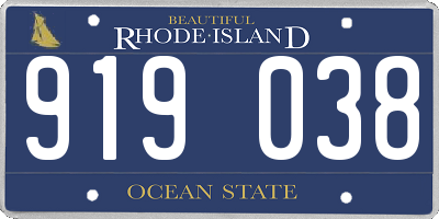 RI license plate 919038