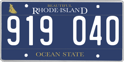 RI license plate 919040