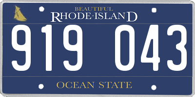 RI license plate 919043