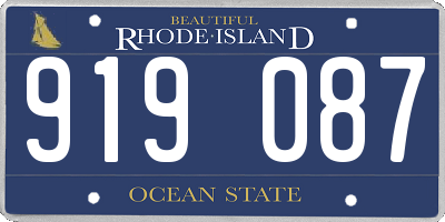 RI license plate 919087