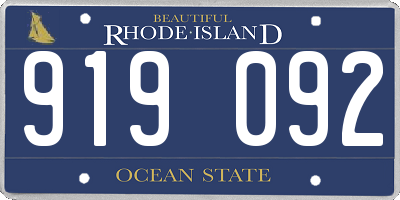 RI license plate 919092
