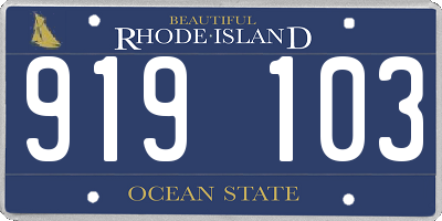 RI license plate 919103