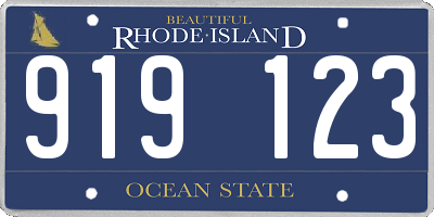 RI license plate 919123