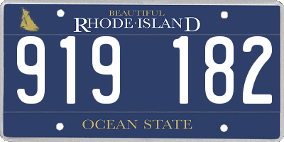 RI license plate 919182