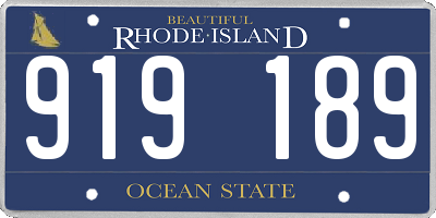 RI license plate 919189