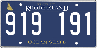 RI license plate 919191