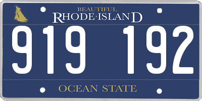 RI license plate 919192