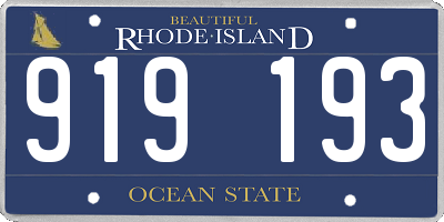 RI license plate 919193