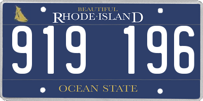 RI license plate 919196