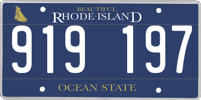 RI license plate 919197