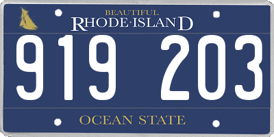 RI license plate 919203