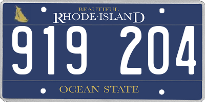 RI license plate 919204