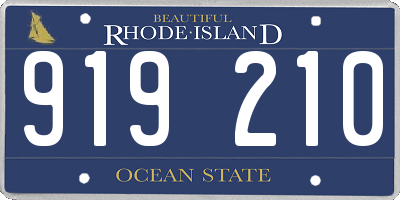 RI license plate 919210