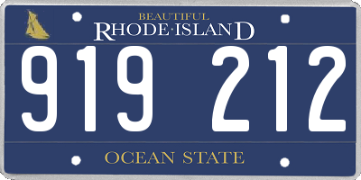 RI license plate 919212