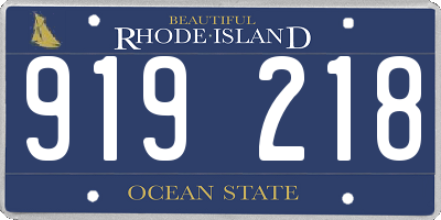 RI license plate 919218