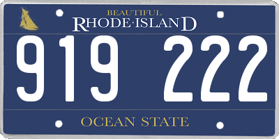 RI license plate 919222