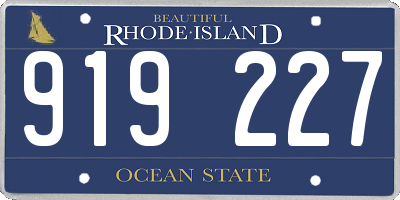 RI license plate 919227