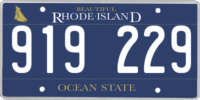 RI license plate 919229