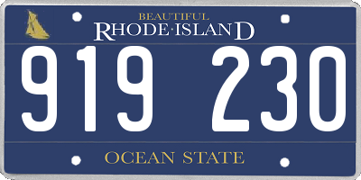 RI license plate 919230