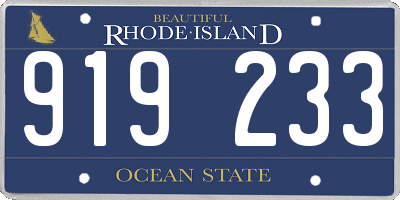 RI license plate 919233